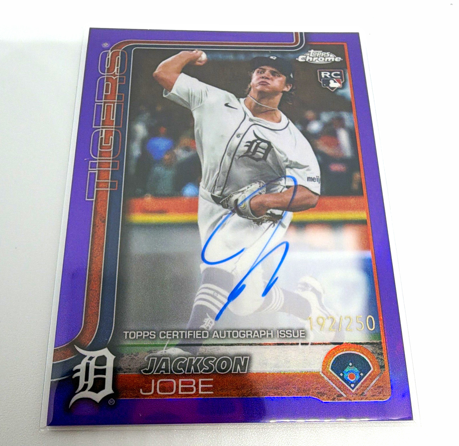 Topps Chrome 2025 Jackson Jobe RC Auto Rookie Autographs Purple Refractor /250
