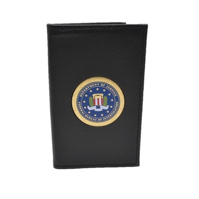 Perfect Fit Double ID Credential 3'' X 5 1/8'' Case Dress Leather FBI Medallion