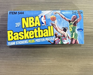 1978-79 Fleer Basketball Team Stickers Lot, 1 Full Box, 2 Empty, 48 Wrappers + 