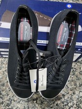 New Ben Sherman Men  s Casual Sneakers Black Lace Up Shoes Size 10 Dorset LO