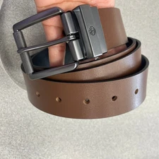 NEW Timberland Men's Reversible Full Grain Leather Cut To Fit Belt Brown