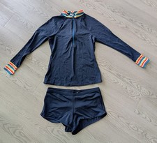 Boden Navy With Rainbow Trim Rashguard Set Size 8