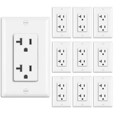 BESTTEN 10 Pack 20 Amp Decor Receptacle Outlet Standard Electrical Wall Outle...