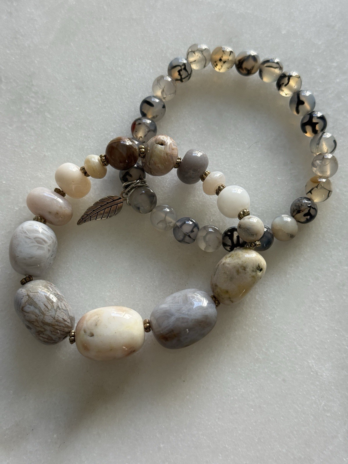 2 Stone Beaded Stretch Bracelets - image 4