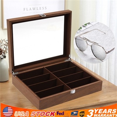 8 Slot Glasses Case Sunglasses Box Eyeglasses Display Storage Organizer Case