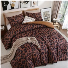 Chic Cheetah Leopard Print Comforter Set Queen Size
