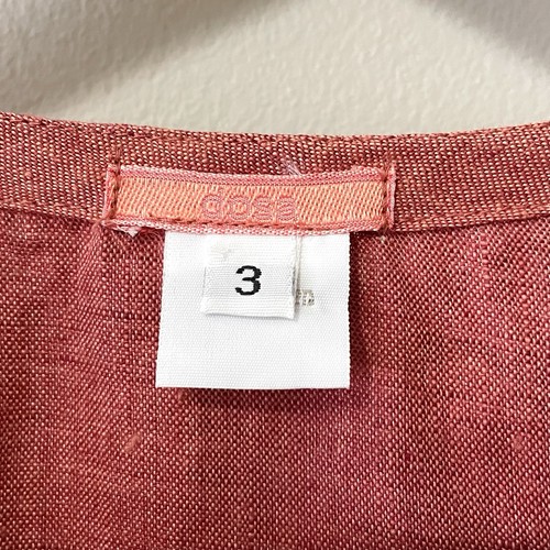 Dosa V-Neck Linen Patch Pocket Top Button Front Terracotta Size Medium - Picture 4 of 11