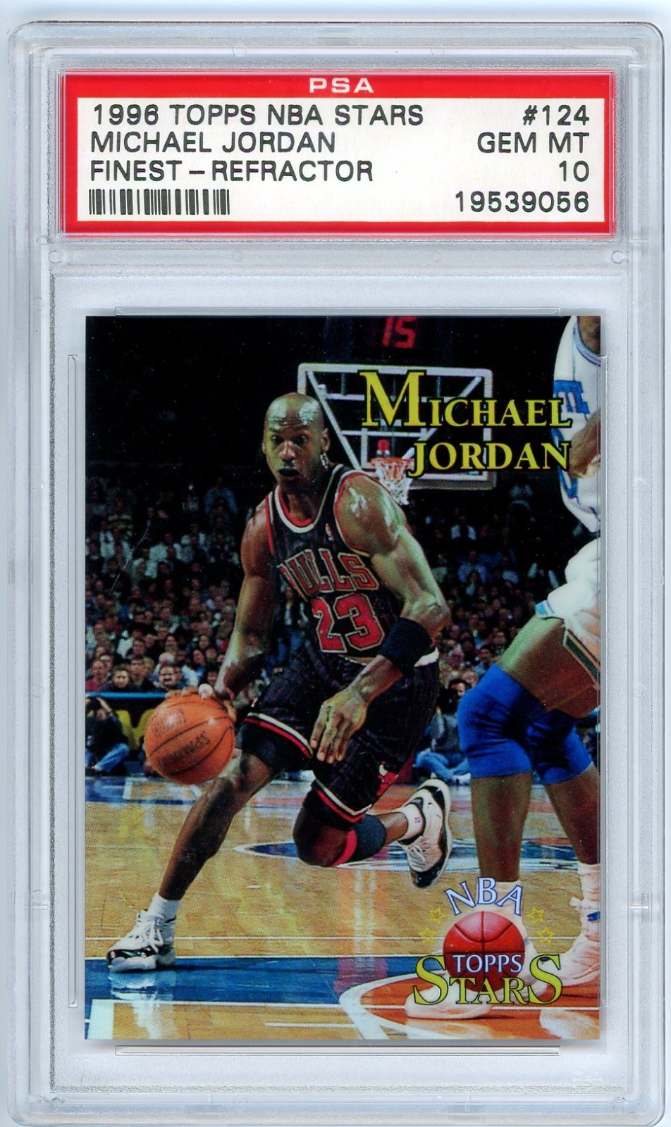 Michael Jordan 1996 Topps NBA Stars Finest Refractor #124 PSA 10 Gem Mint POP 47