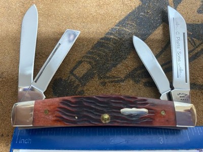 C. Platts  Sons Case 64052 Congress Knife, 2006, Groove Jig Brown Bone Handles