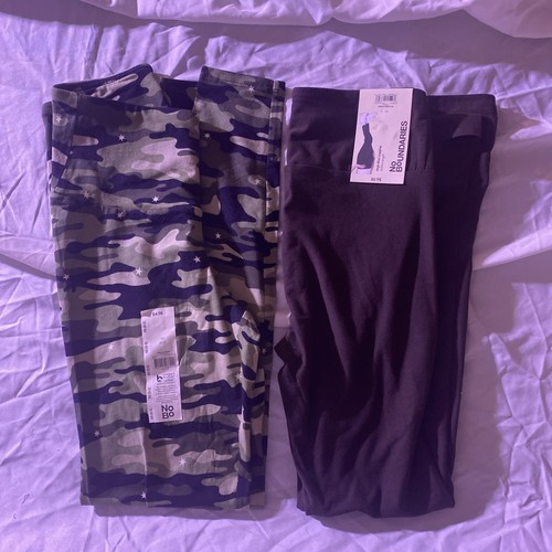 2 No Boundaries Ankle Leggings Womens Juniors XS 0-2 Brown/Camo Stars High Rise