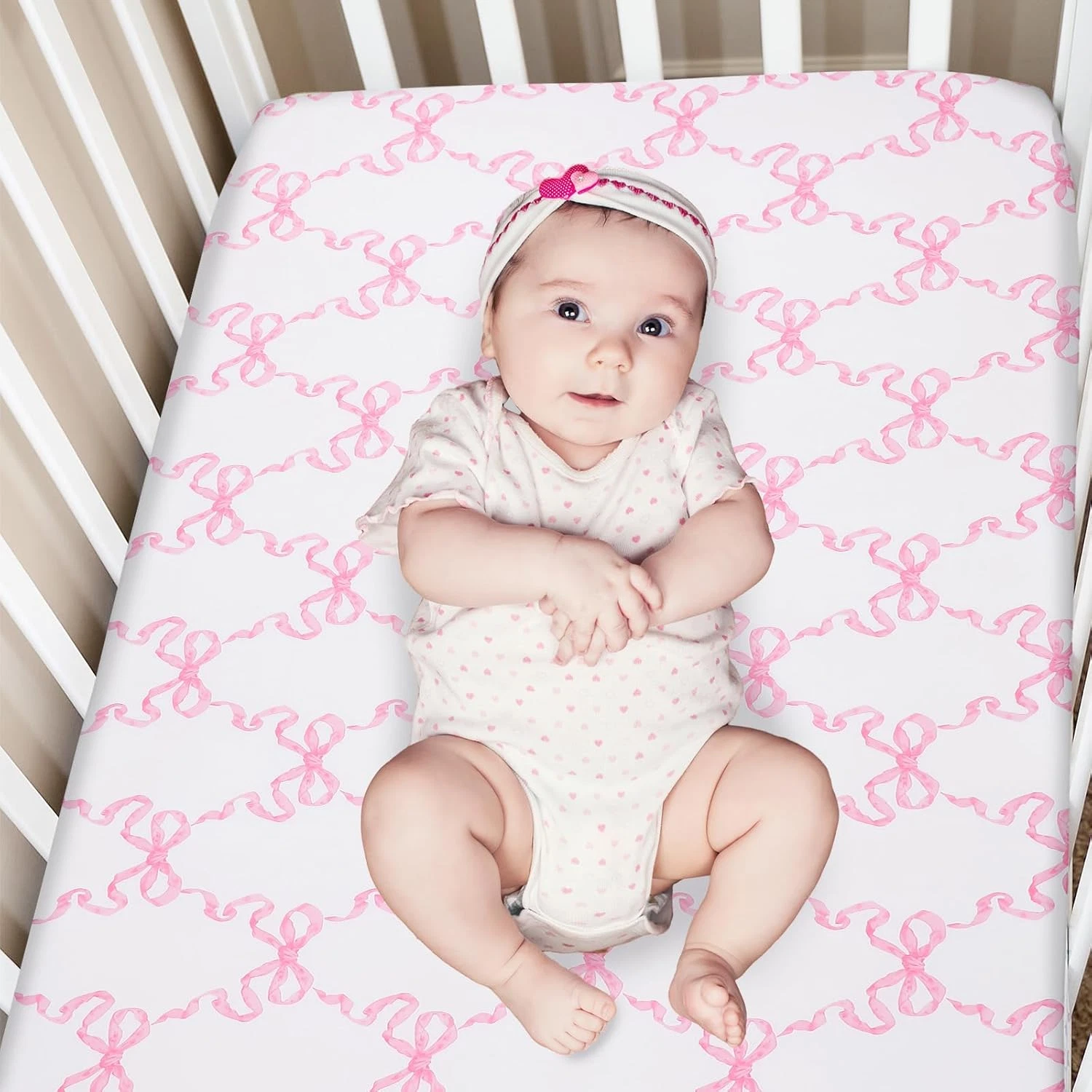 3 Pcs Baby Girls Crib Bedding Set Coquette Pink Bow Baby Bedding Set Girls Heart
Opens in a new wind