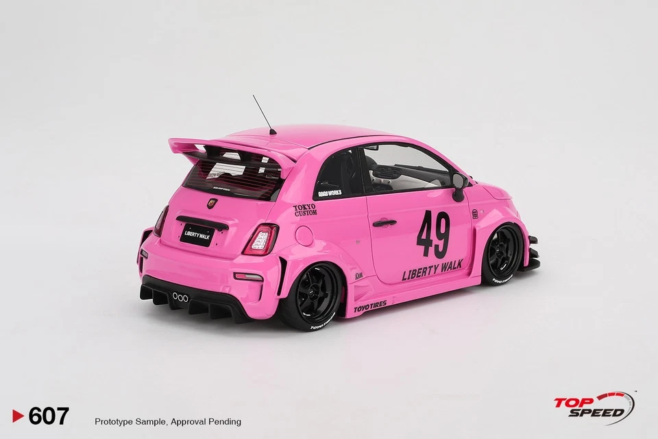 Top Speed 1: 18 磅-工作 x Abas Works Abarth 595 粉红色 TS0607 — 第 4/4 张图片