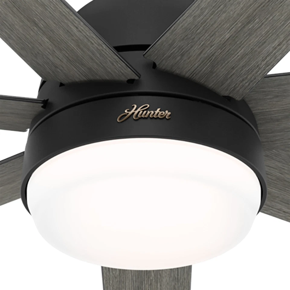 Hunter Fan 70 in Casual Matte Black Indoor Ceiling Fan with Light Kit, 7 Blades - Image 3 of 4