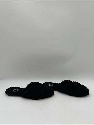 Journee Collection Women's Faux Fur Sereena Slippers Black Size 7 - Picture 1 of 5