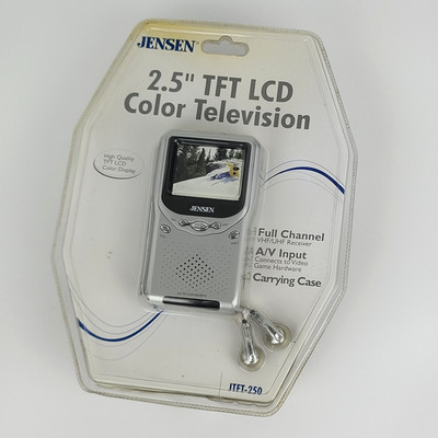 Jensen JTFT-250 - 2.5'' LCD Color TV - Silver Portable Handheld Television SEALED