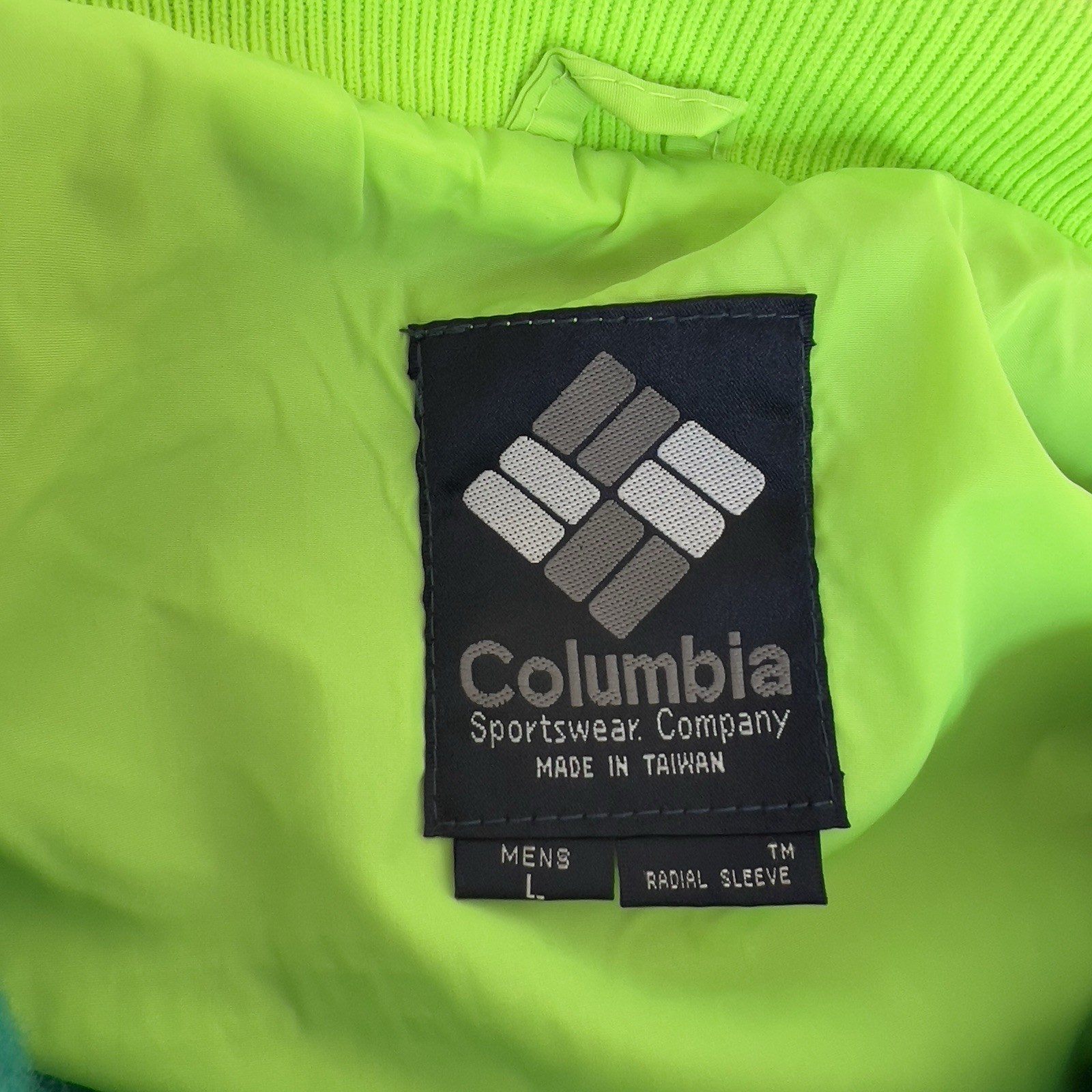 Columbia Bugaboo Interchange 3-in-1 Jacket Men’s L Vintage 90s Neon Ski Coat