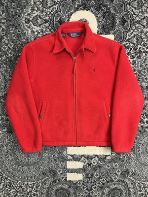 Vintage Polo Ralph Lauren Red Jacket Full Zip  Mens  Size Medium  Snap Pockets