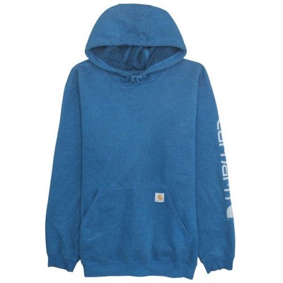 Carhartt Herren Blau XL Pullover Hoodie Relaxed Fit Logo Heavyweight