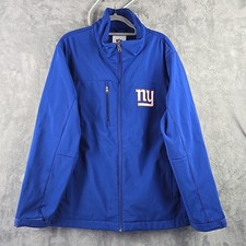 New York Giants Jacket Mens XL Blue NFL Football Full Zip Softshell Embordiered