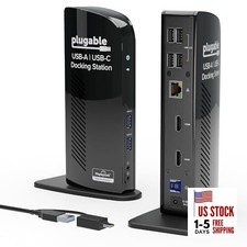 Universal Laptop Docking Station Dual HDMI Monitor for Windows and Mac