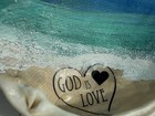 Hand Painted Clam Shell Art God Is Love Beach Coastal Christian Shelf Decor  — photo 3
