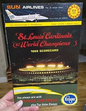 ST. LOUIS CARDINALS RARE 1968 SCORECARD SERIES POSTPONED FOR MLK'S FUNERAL 