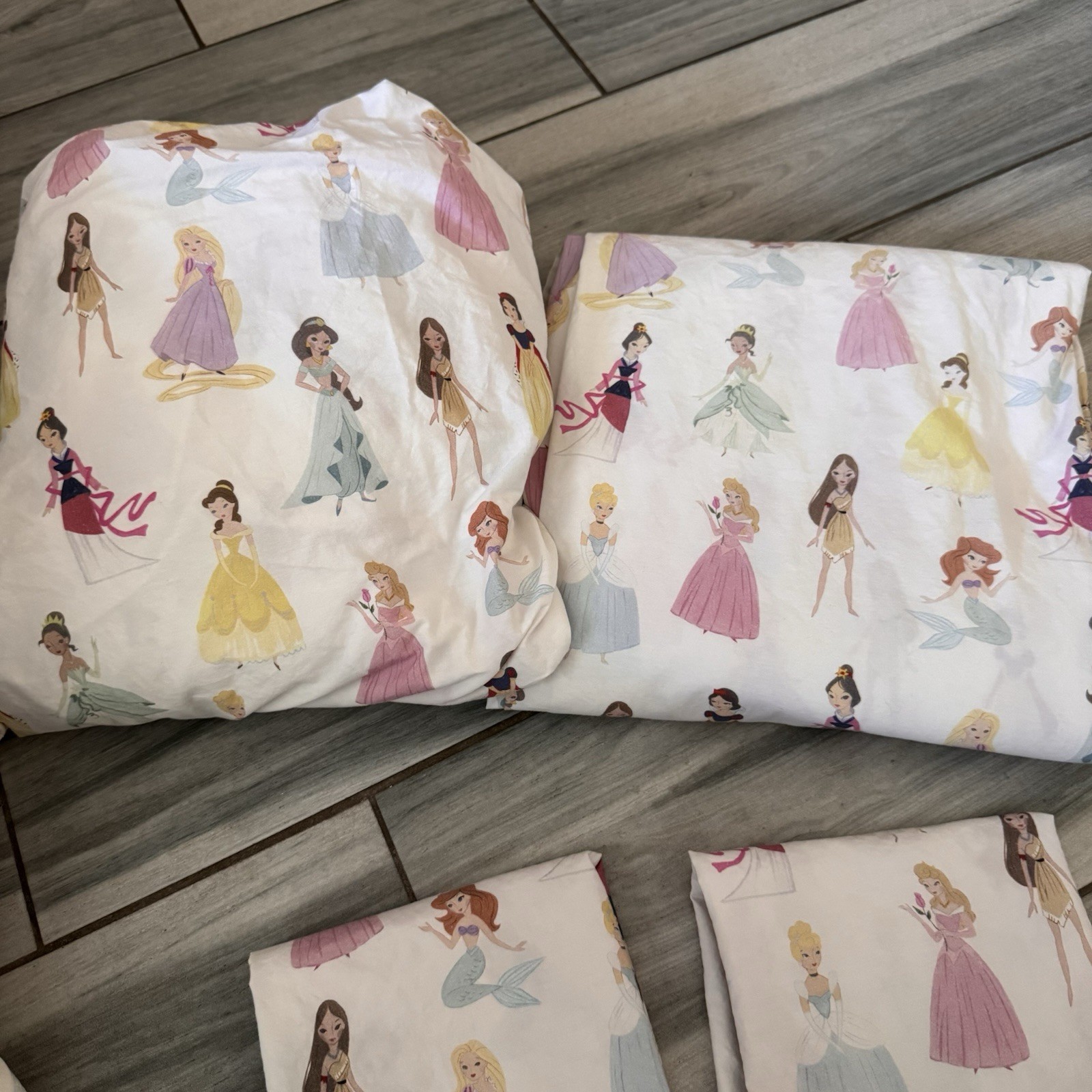 Pottery Barn Kids Princess Bed Set Quilt Sheets Decorative Pillows Shams Queen