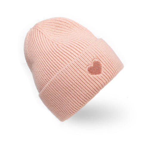 Gorro de invierno para mujer acanalado con motivo de corazón gorro de punto gorro de moda cálido - Imagen 24 de 29