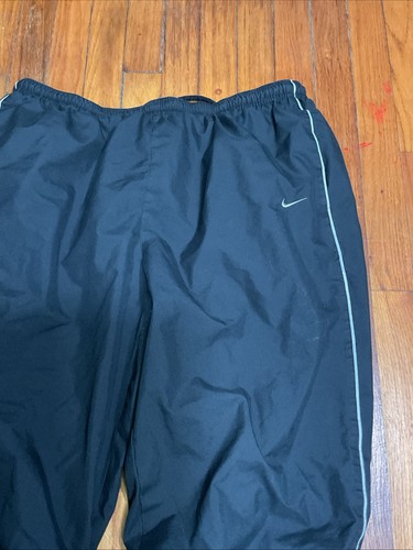 Pantaloni da pista vintage Y2K Nike da uomo taglia 2XL neri larghi larghi foderati in swoosh - Foto 4 di 6