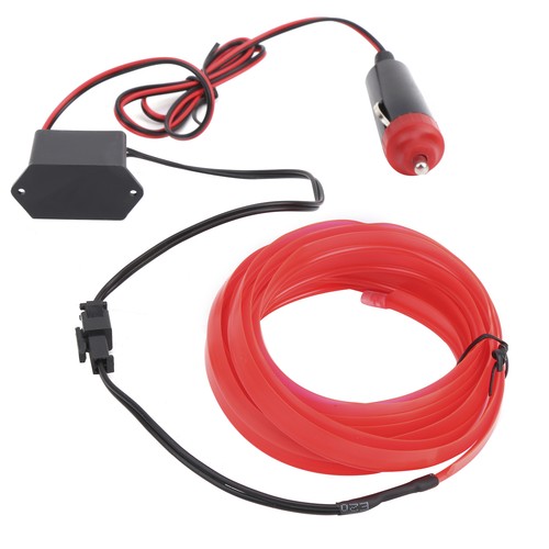 ༝Red 3Meters Car Lighting Auto LED Strip Cigar Lighter Driving Wire Tube Neon - Picture 9 of 17
