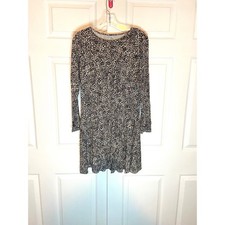 Old Navy Small Leopard Print Long Sleeve Swing Mini Dress Brown Black