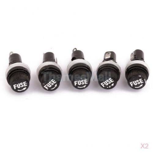 10Pack Glass Fuse Holder Insurance Tube Socket For Electric Equipment Motorcycle - Picture 5 of 9