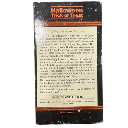 Halloween: Trick or Treat (VHS, 1999) The Pagan Invasion Volume 1 Works Great! - Bild 2 von 2