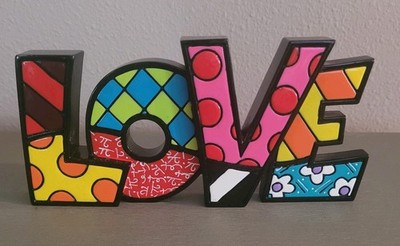 Romero Britto 2011 ''LOVE''  Word Pop Art Figurine LARGE (7'' X 4'') ***EXCELLENT