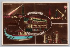 Blackpool Illuminations Nachtszenen Turm Stra...