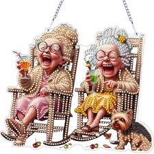 Diamond Art Kits for Adults-Hanging Old Lady Full Drill Diamond Dots Painting
