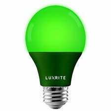 Luxrite A19 Led Green Light Bulb 60w Equiv. Ul Listed E26 Base Party Bulb