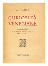 Tassini, Giuseppe (1827-1899) Curiosit Kissenhüllen Veneziane / Con Prefazione,