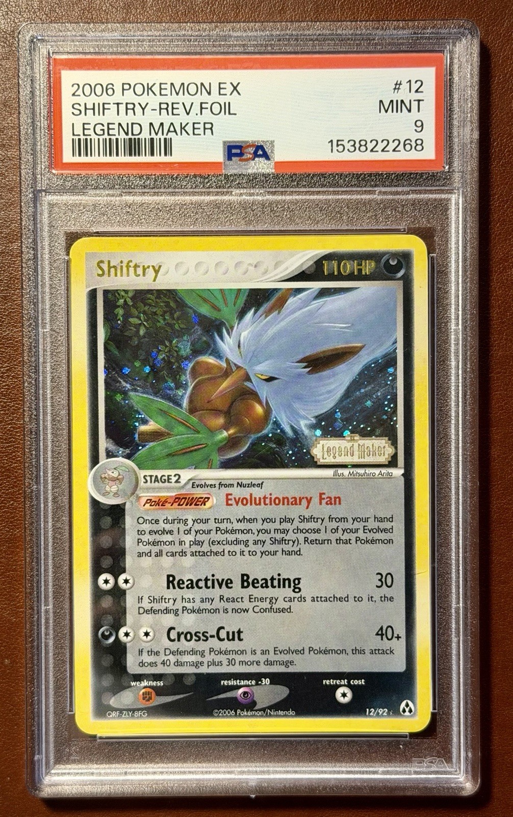 2006 Pokemon EX Legend Maker Shiftry Reverse Holo 12/92 PSA 9 Rev