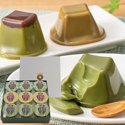 Kiyoizumi Matcha Pudding & Hojicha Pudding 110g x 9 Packs Set Japanese Sweets