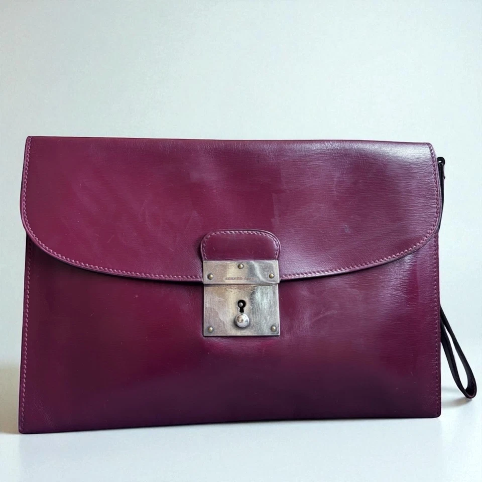 Bolso de Mano Hermès Cuero Raro Auténtico Accesorio de Diseñador Foto 3 de 4