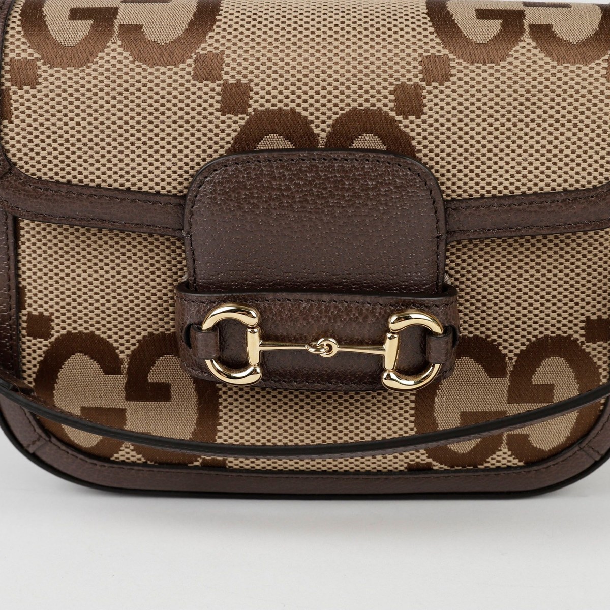 Gucci Jumbo GG Horsebit 1955 Mini Shoulder and Crossbody Bag