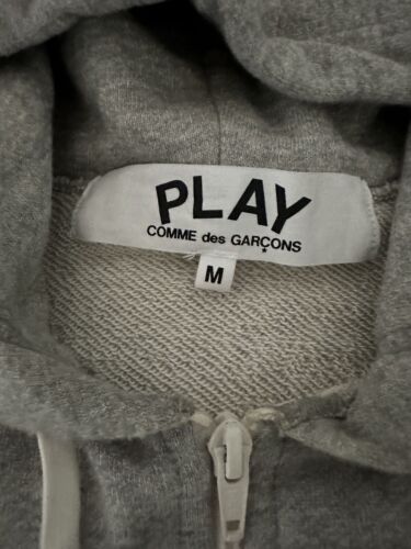 Comme Des Garcons CDG Play Multi Heart Zip Up Hoodie Grey Medium - Picture 3 of 4