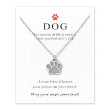 Dog Paw Print Necklace for Women Men Pet Memorial Gifts for Dogs Necklace 