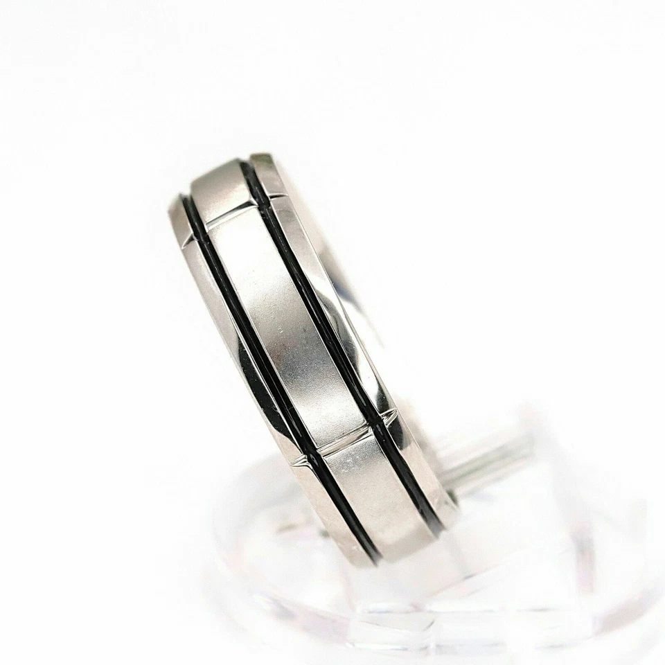 Alianza de boda para hombre VERRAGIO platino calibre talla 10,75 RU7005 Foto 4 de 4