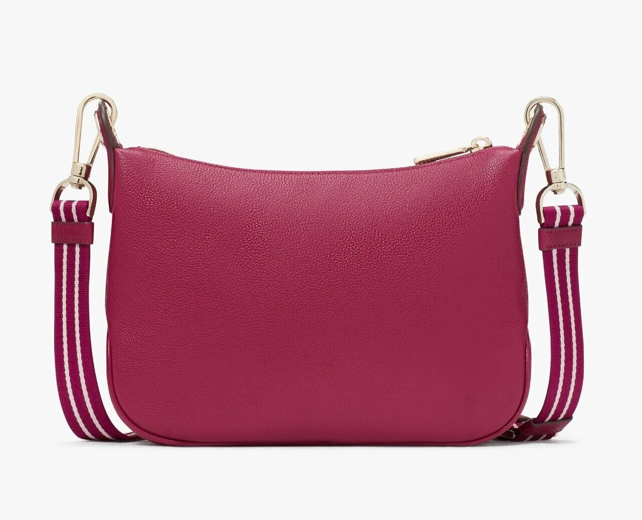 Nuovo sacchetto antipolvere Kate Spade Rosie piccolo a tracolla in pelle ciottolata lampone scuro polvere