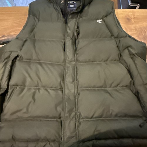 Timberland Men’s 3XL Puffy Gilet Green Sleeveless Jacket Duck Down lining - Picture 11 of 17