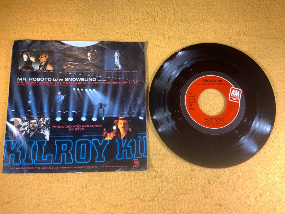 V4-39 STYX Mr. Roboto / Snowblind .. 1983 .. 45rpm .. AM-2525 - Image 3 of 4