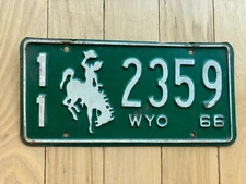 1966 Wyoming License Plate