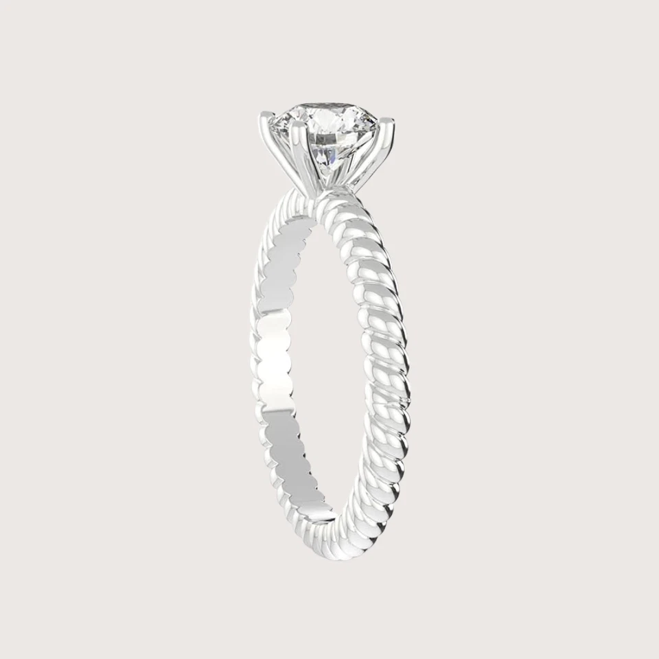 1ct IGI Pear Cut Lab Grown Diamond Women's Solitaire Ring 14k White Gold - Image 3 of 4